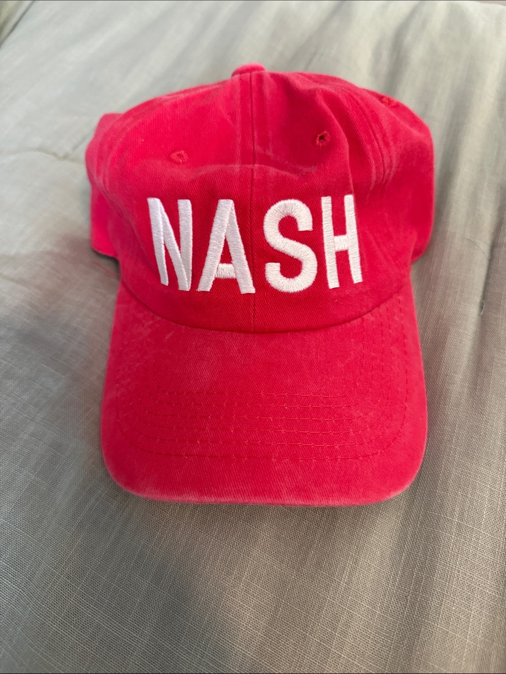 Bright Red 'NASH' Embroidered Cap